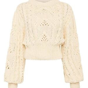 Faithfull The Brand Alanna Knit Jumper in Off White Size 4